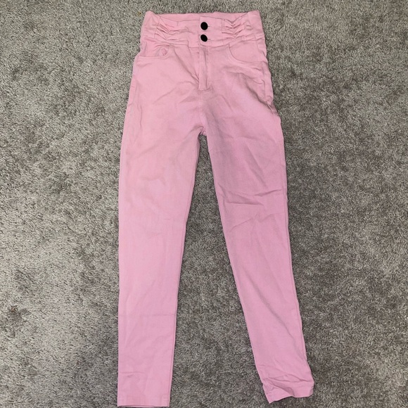High-Waisted Pink Pants - Picture 1 of 3